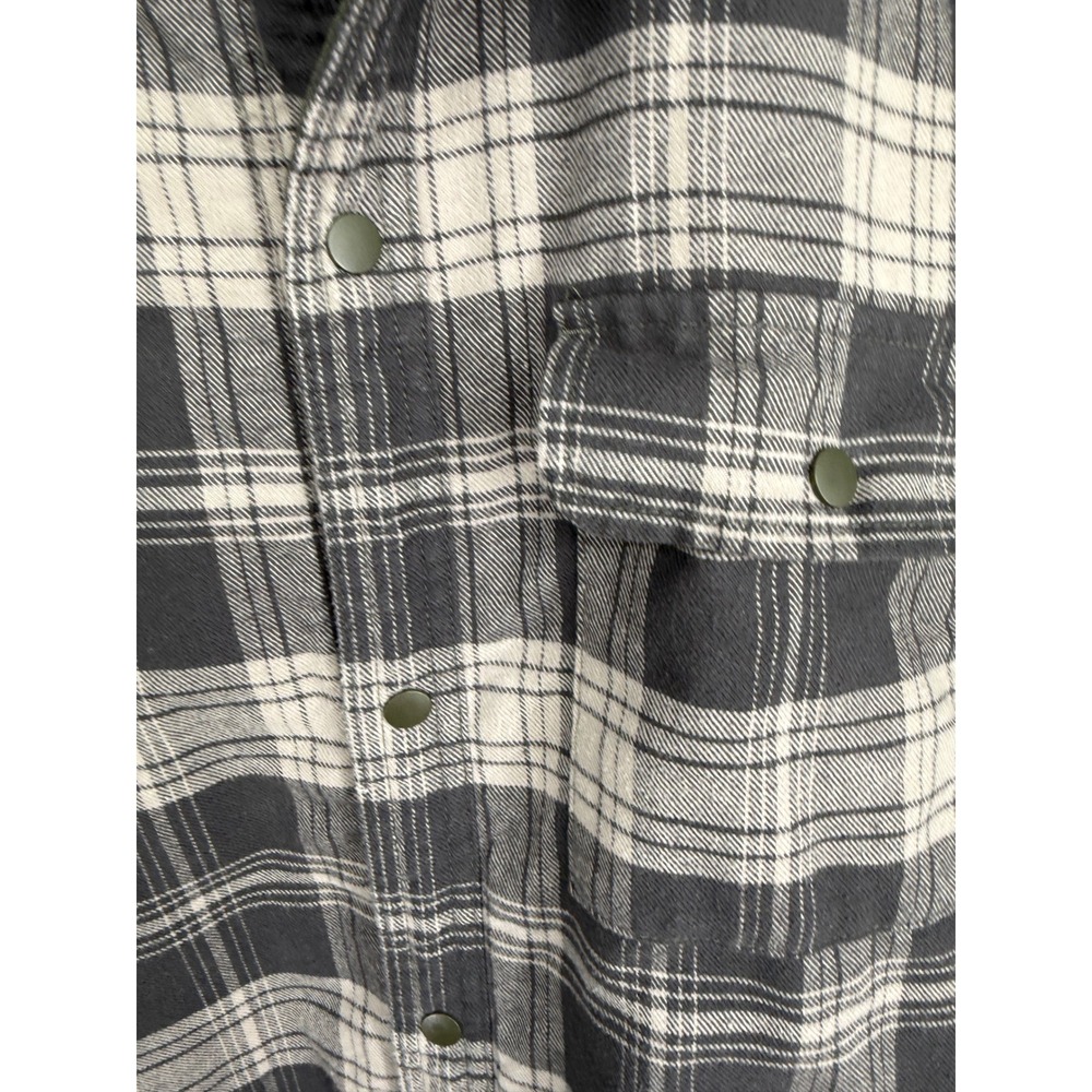 UB Tech Reversible Jacket Mens Large Plaid Flannel Olive Outdoors Gorpcore - Picture 2 of 9